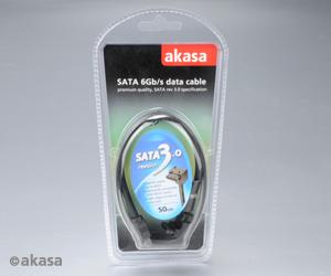 Akasa SATA3 6Gb/s Right Angled Cable Black 50cm