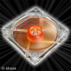 Akasa Ultra Quiet 120mm Amber Case Fan 2 Ball Bearing