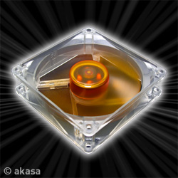 Akasa Ultra Quiet 90mm Amber Case Fan 2 Ball Bearing