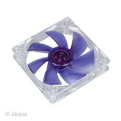 Akasa 120mm Silent Colour Crystal Clear / Blue