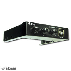 Akasa Fan Controller Jr. 3.5" Bay 3 Fans+ 2 USB Black