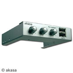Akasa Fan Controller Jr. 3.5" Bay 3 Fans+ 2 USB Silver
