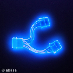 Akasa DayGlo UV Reactive Power Splitter BLUE