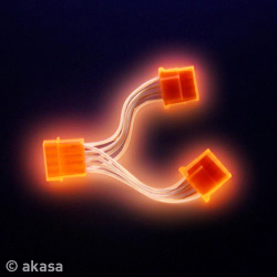 Akasa DayGlo UV Reactive Power Splitter ORANGE