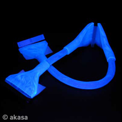 Akasa Day-Glo UV Reactive Round IDE Cable 90cm BLUE