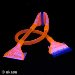 Akasa Day-Glo UV Reactive Round IDE Cable 45cm ORANGE