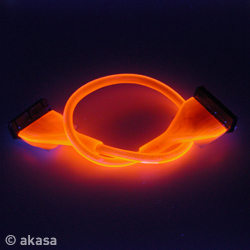 Akasa UV Day-Glo Round Floppy Cable ORANGE