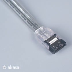 Akasa SATA 2 Data Latch Cable SILVER BRAID 45cm